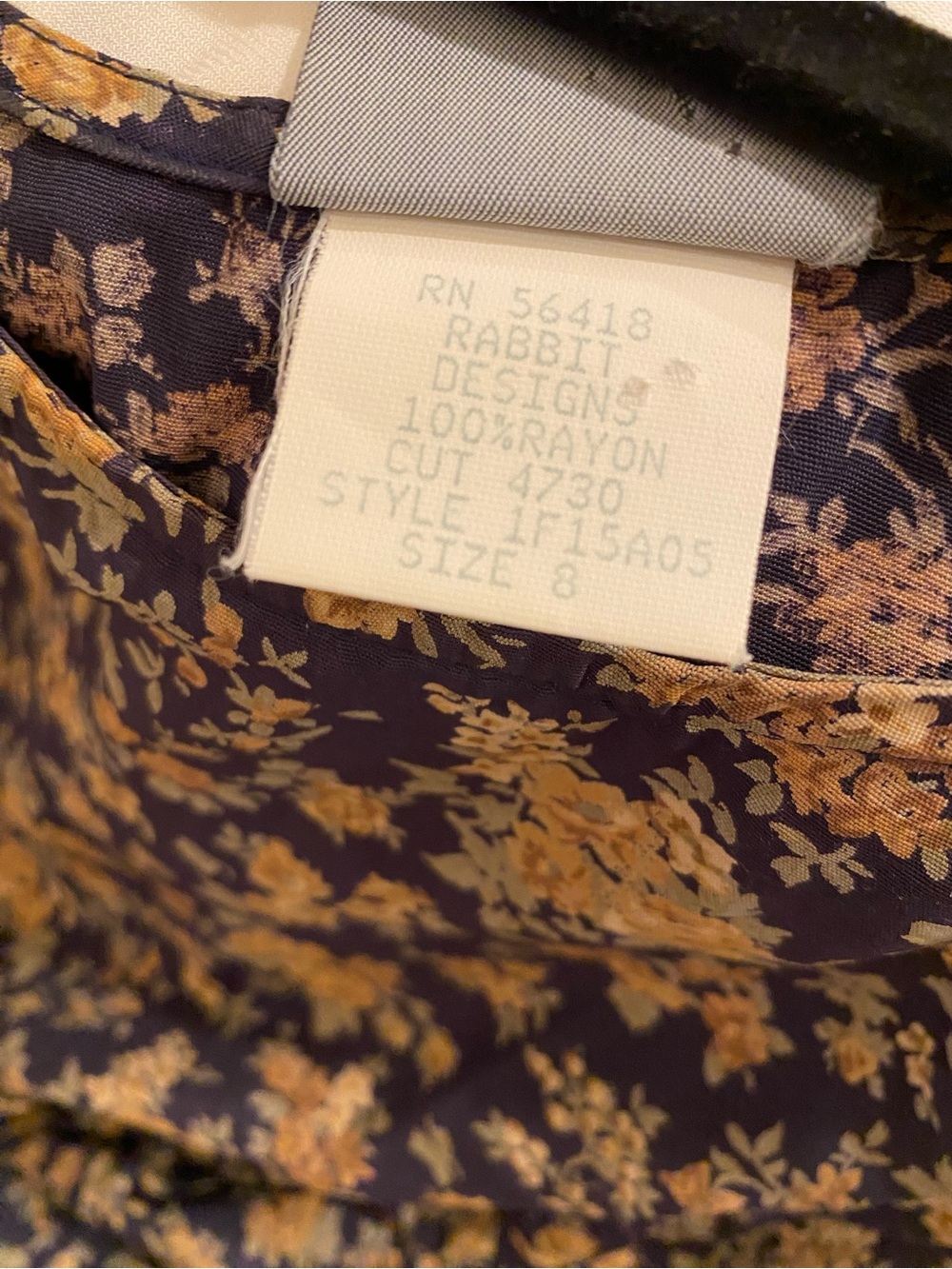 Rabbit Rabbit Rabbit Navy Maxie Dress with Yellow Ditsy Floral Print, Size 8 - Picture 5 of 7